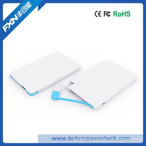 2500mAh ultra-thin travel power bank, slim credit card powerbank for phone